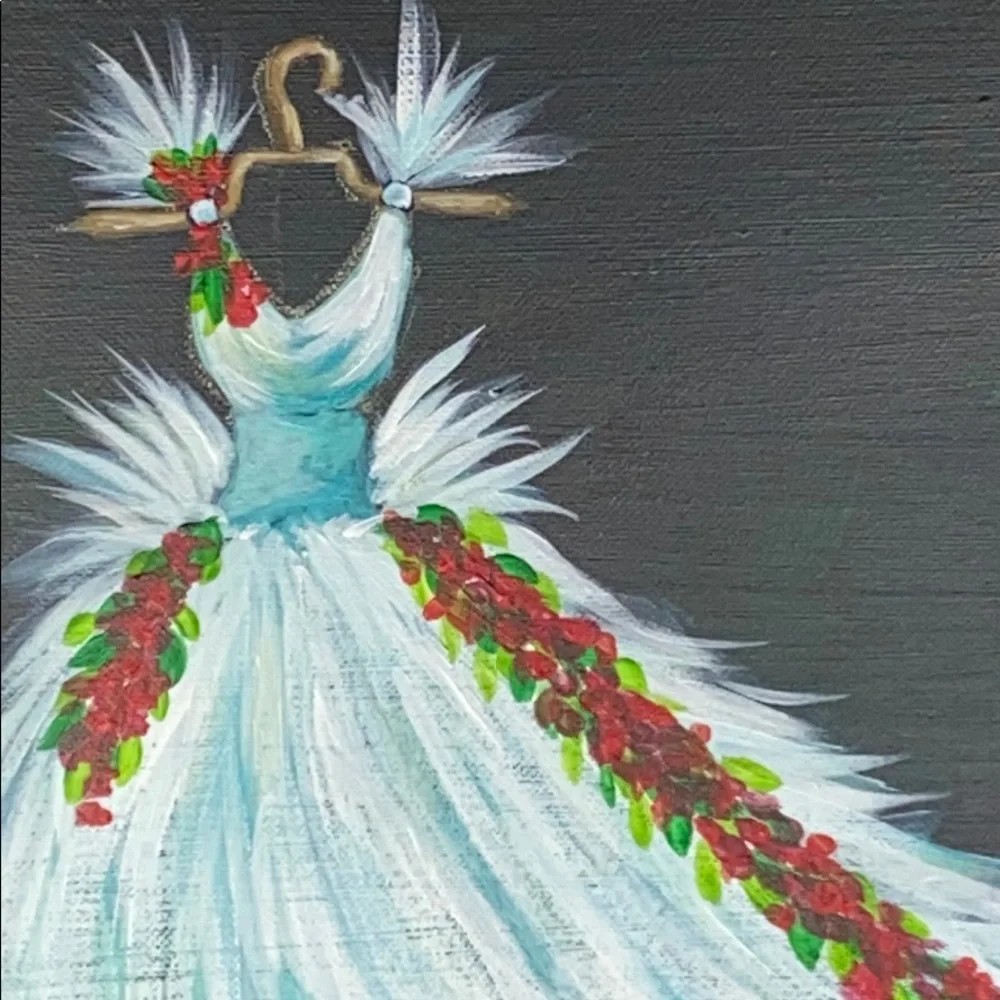 Hand Painted The Dress  Acrylic  Paint on Canvas  Fashion Wall Decor